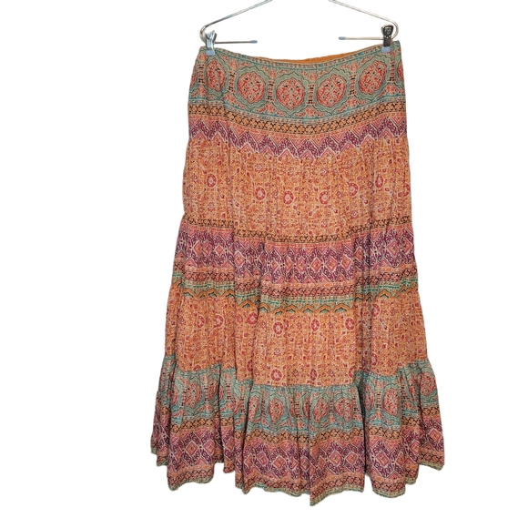 Lauren Ralph Lauren Dresses & Skirts - Lauren Ralph Lauren Tiered Boho Peasant Cotton Maxi Skirt, Size Medium